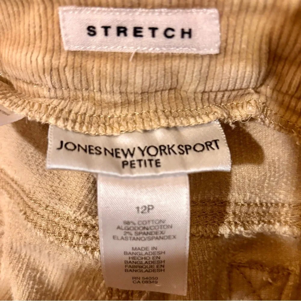 Jones New York Sport Petite Tan Stretch Corduroy Pants - Size 12P - Picture 3 of 4